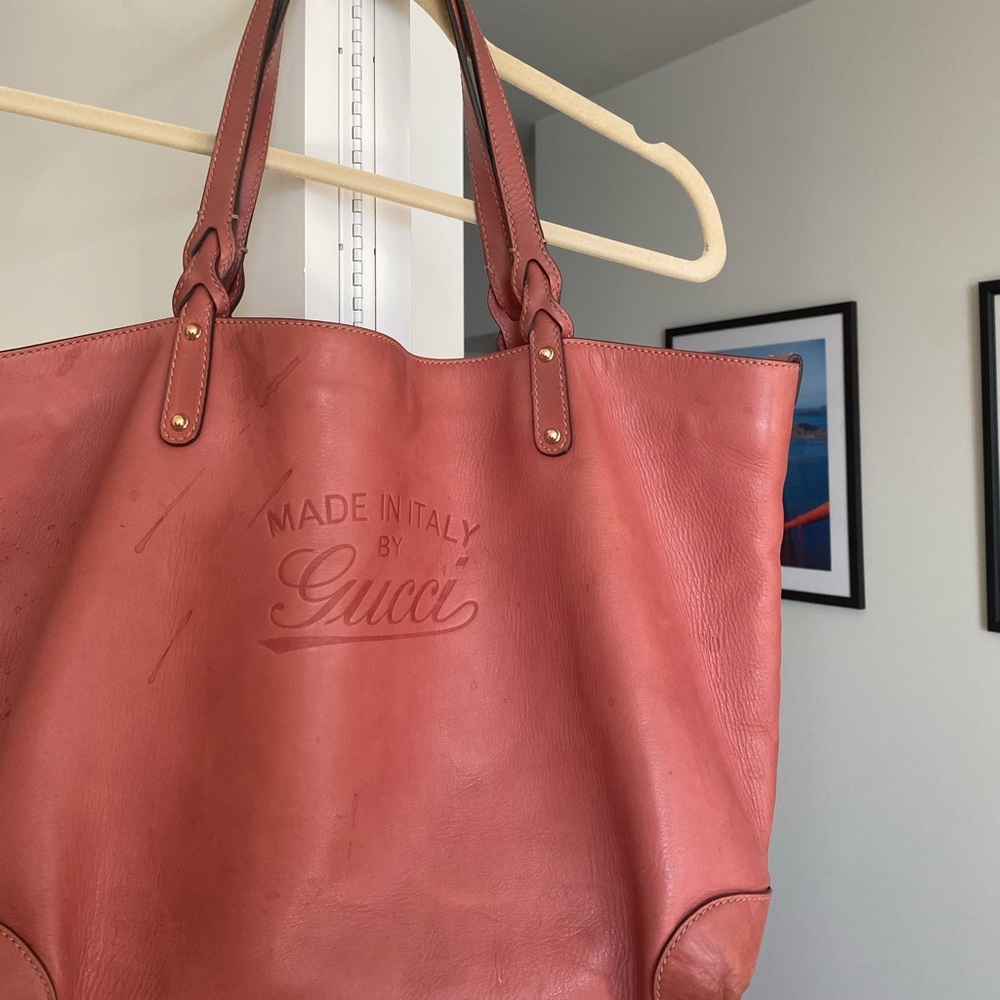 Authentic Gucci leather tote bag